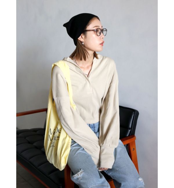 Ungrid「ヘンリーネックテレコロングスリーブTee」|Tシャツ・カットソー|