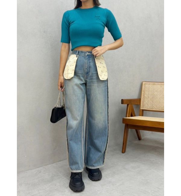 EVRIS「リバースワイドデニムパンツ」|デニム|