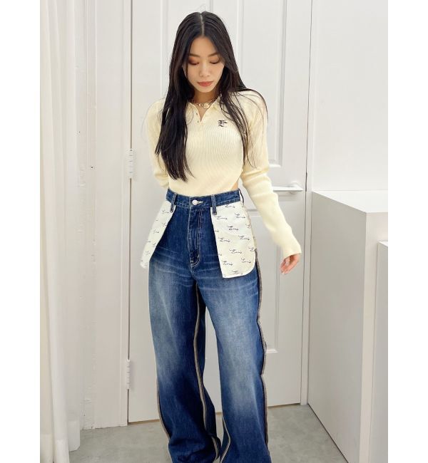 EVRIS「リバースワイドデニムパンツ」|デニム|