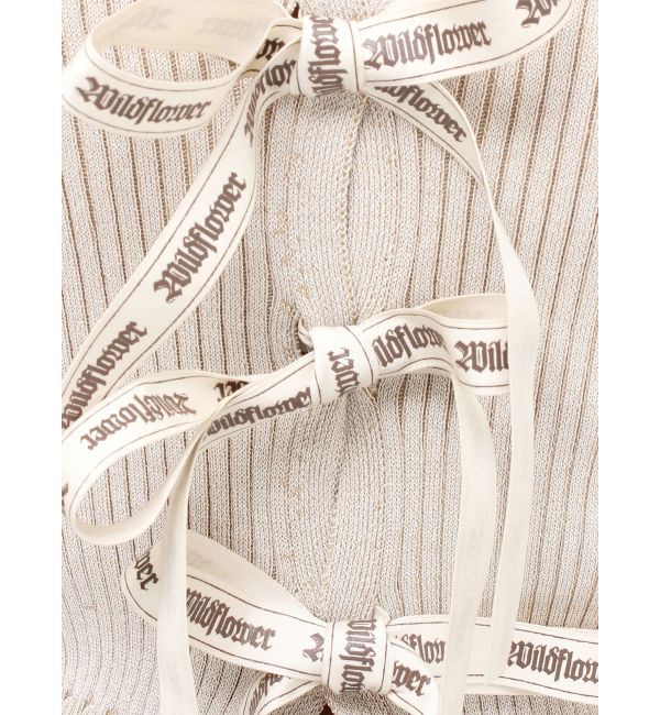 EVRIS「ハーフスリーブバックオープンリボンニットトップス」|ニット・セーター|