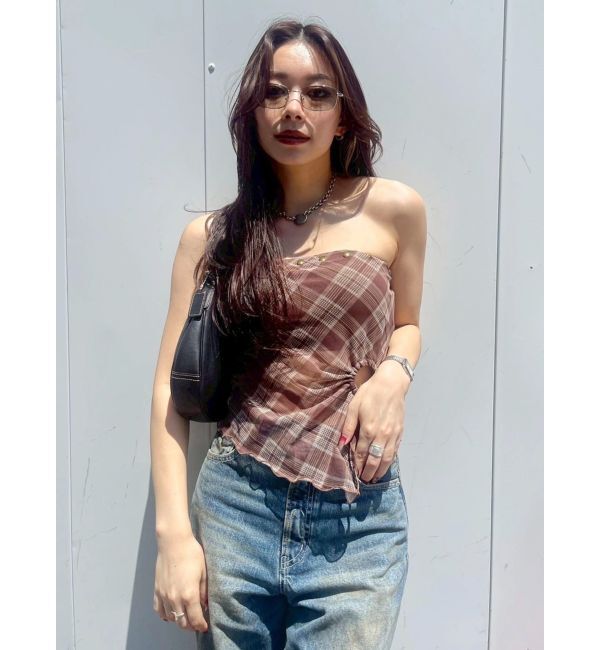 EVRIS「チェックベアトップ」|キャミソール|