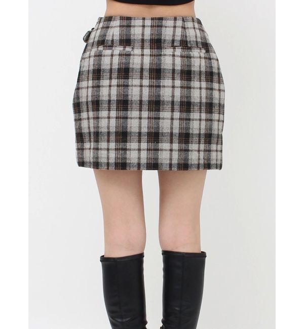EVRIS「ラップチェックミニスカート【セットアップ着用可能】」|スカート|