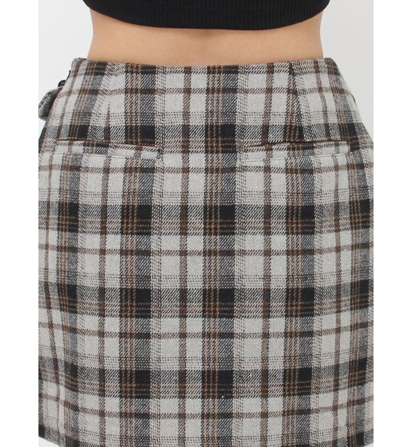 EVRIS「ラップチェックミニスカート【セットアップ着用可能】」|スカート|