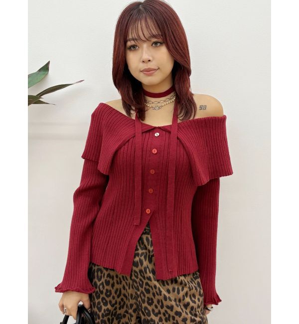 EVRIS「チョーカーオフショルニットトップス」|ニット・セーター|