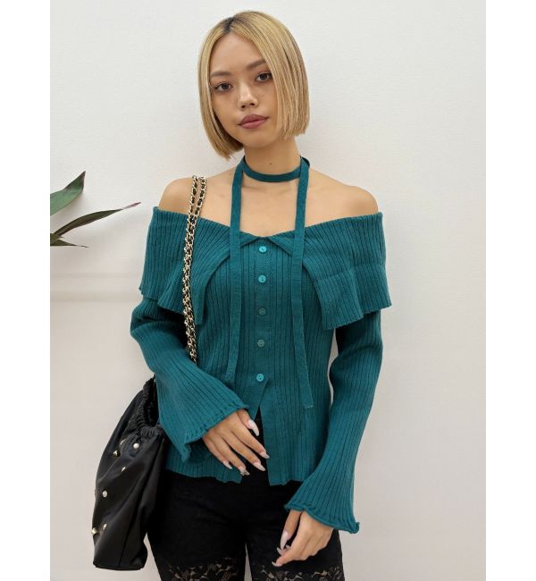 EVRIS「チョーカーオフショルニットトップス」|ニット・セーター|