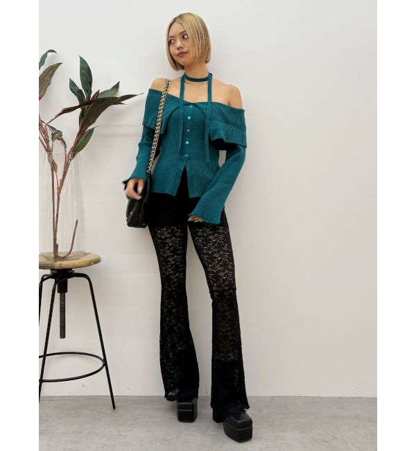 EVRIS「チョーカーオフショルニットトップス」|ニット・セーター|