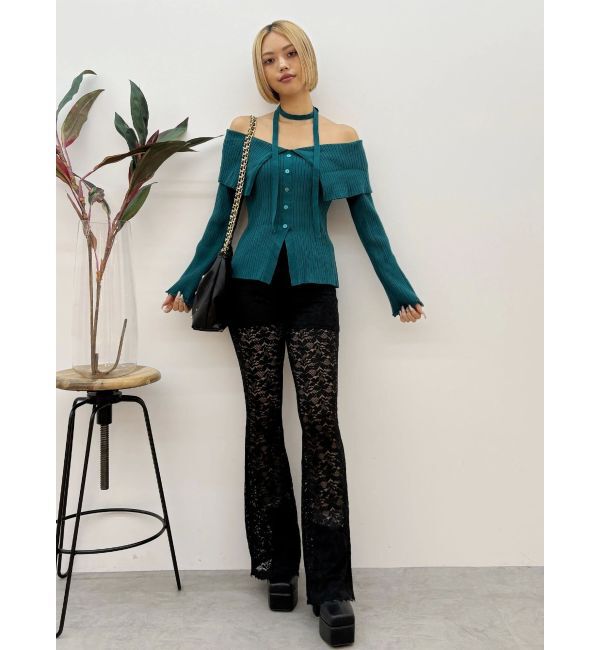 EVRIS「チョーカーオフショルニットトップス」|ニット・セーター|