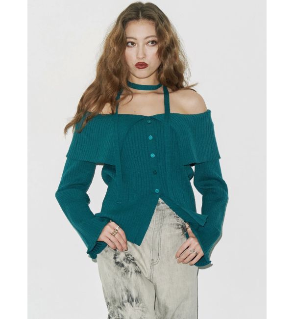 EVRIS「チョーカーオフショルニットトップス」|ニット・セーター|
