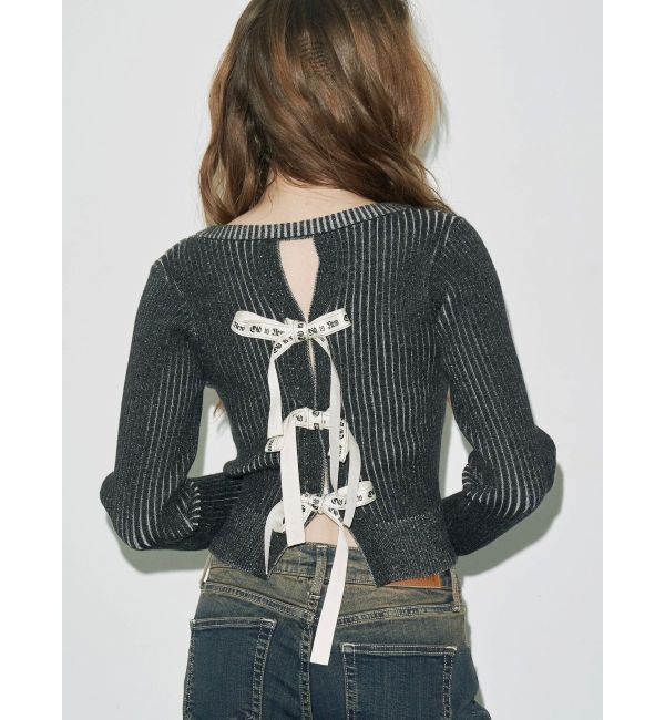 EVRIS「バックリボンニットトップス」|ニット・セーター|ブラック