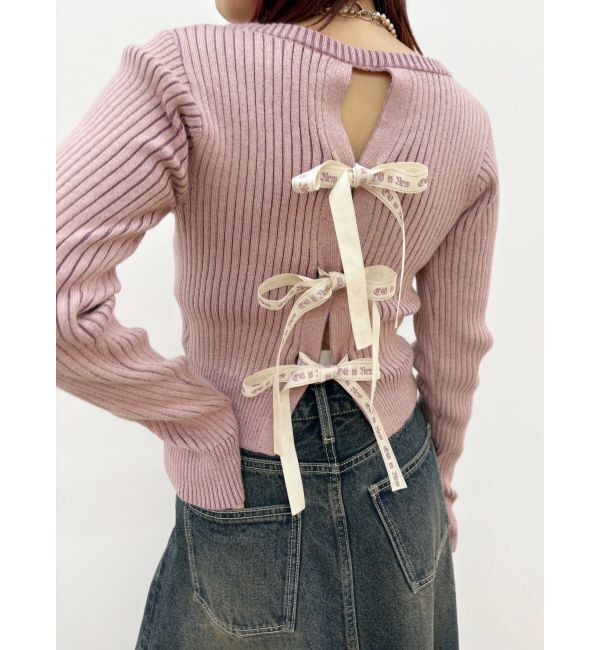 EVRIS「バックリボンニットトップス」|ニット・セーター|