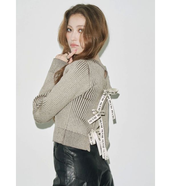 EVRIS「バックリボンニットトップス」|ニット・セーター|