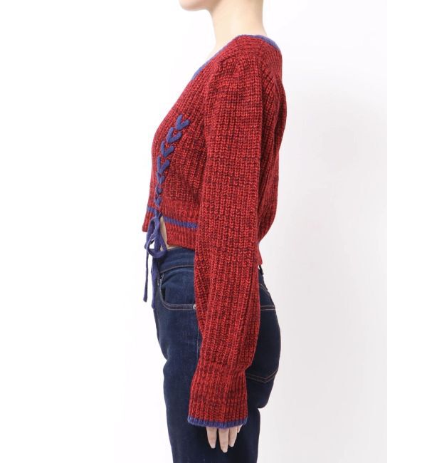 EVRIS「メランジバイカラーショートニットトップス」|ニット・セーター|