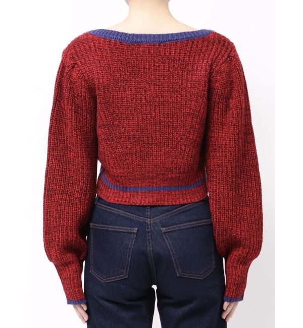 EVRIS「メランジバイカラーショートニットトップス」|ニット・セーター|