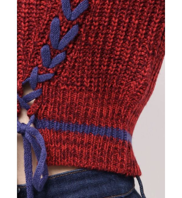 EVRIS「メランジバイカラーショートニットトップス」|ニット・セーター|