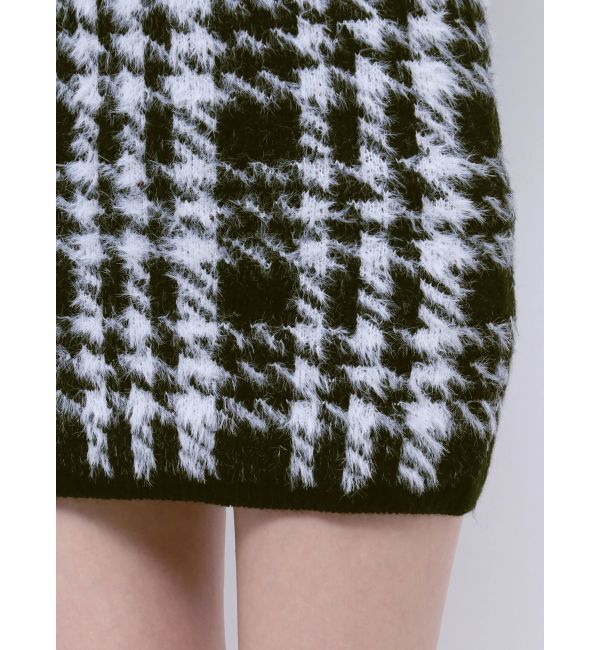 GYDA「シャギーCHECK PATTERN MIXニットスカートライクショートパンツ【SETUP着用可】」|スカート|