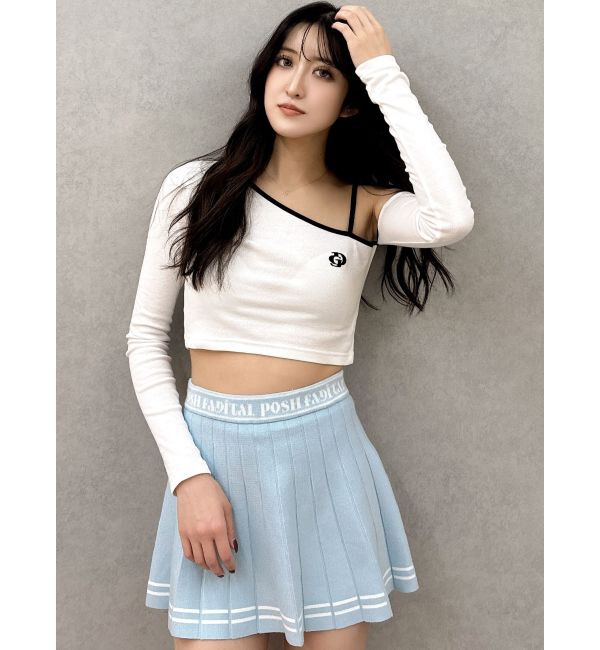 GYDA「GDニットLINEスカートライクショートパンツ」|スカート|