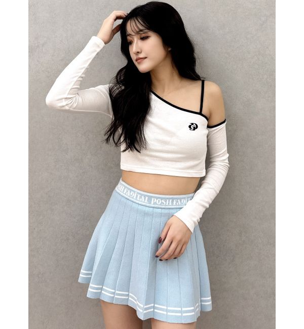 GYDA「GDニットLINEスカートライクショートパンツ」|スカート|