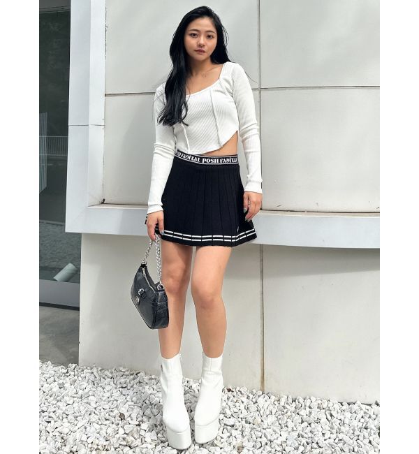 GYDA「GDニットLINEスカートライクショートパンツ」|スカート|