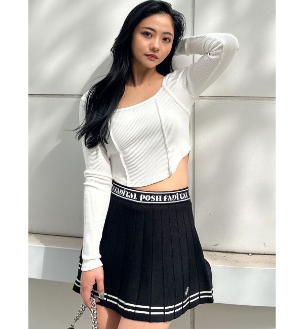 GYDA「GDニットLINEスカートライクショートパンツ」|スカート|