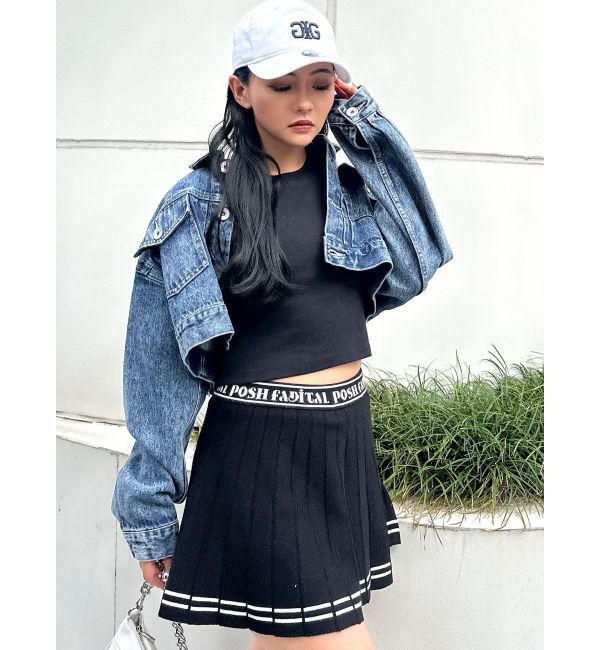 GYDA「GDニットLINEスカートライクショートパンツ」|スカート|