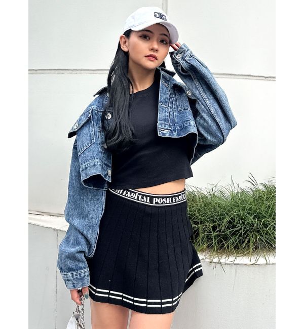 GYDA「GDニットLINEスカートライクショートパンツ」|スカート|