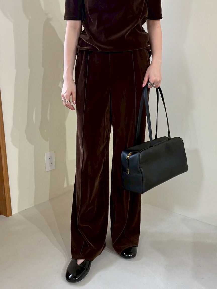 Mila Owen「【セットアップ対応】ベロアSET UPウエストゴムイージーパンツ」|チノ|BRW