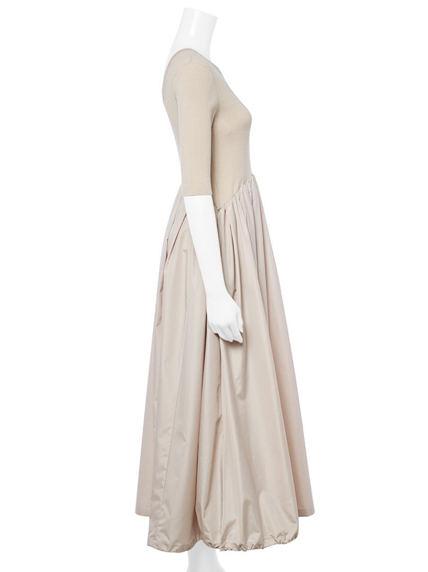 emmi atelier「ニットドッキングタフタワンピース」|ワンピース|