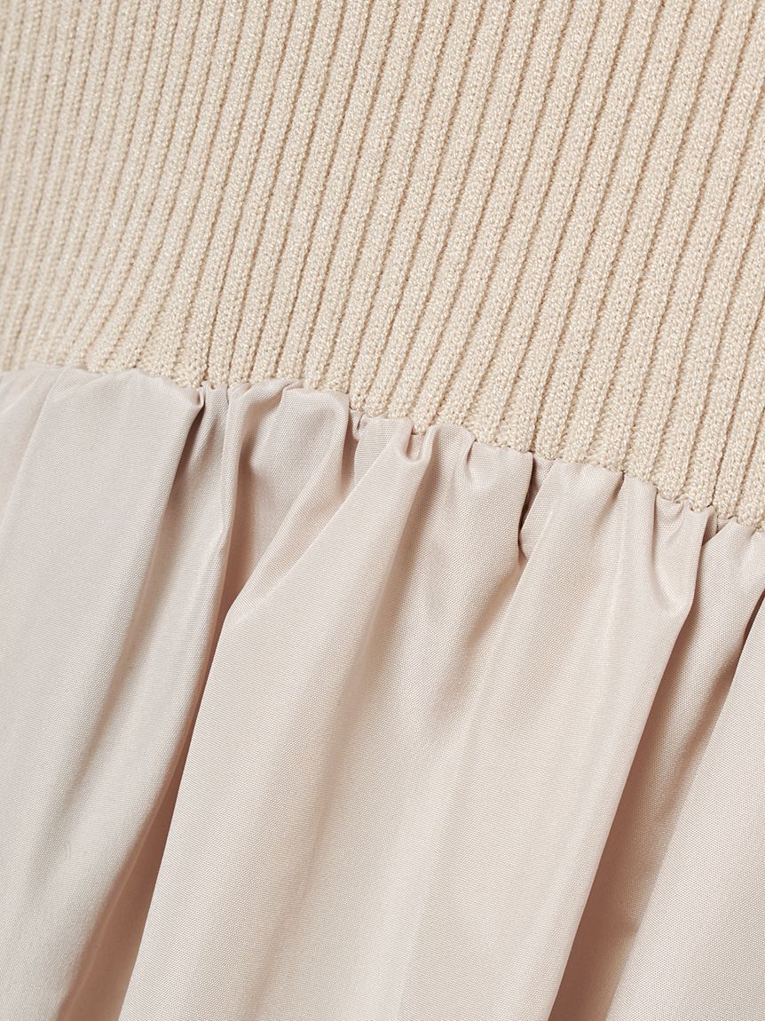 emmi atelier「ニットドッキングタフタワンピース」|ワンピース|