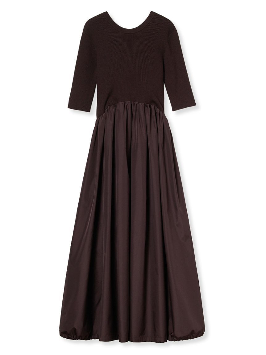 emmi atelier「ニットドッキングタフタワンピース」|ワンピース|BRW