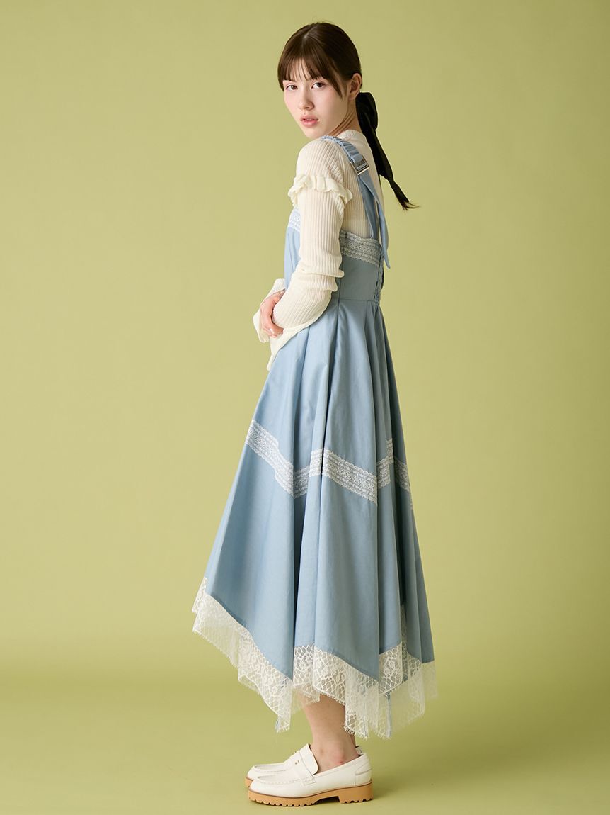 FURFUR「レースコンビジャンパースカート」|ワンピース|