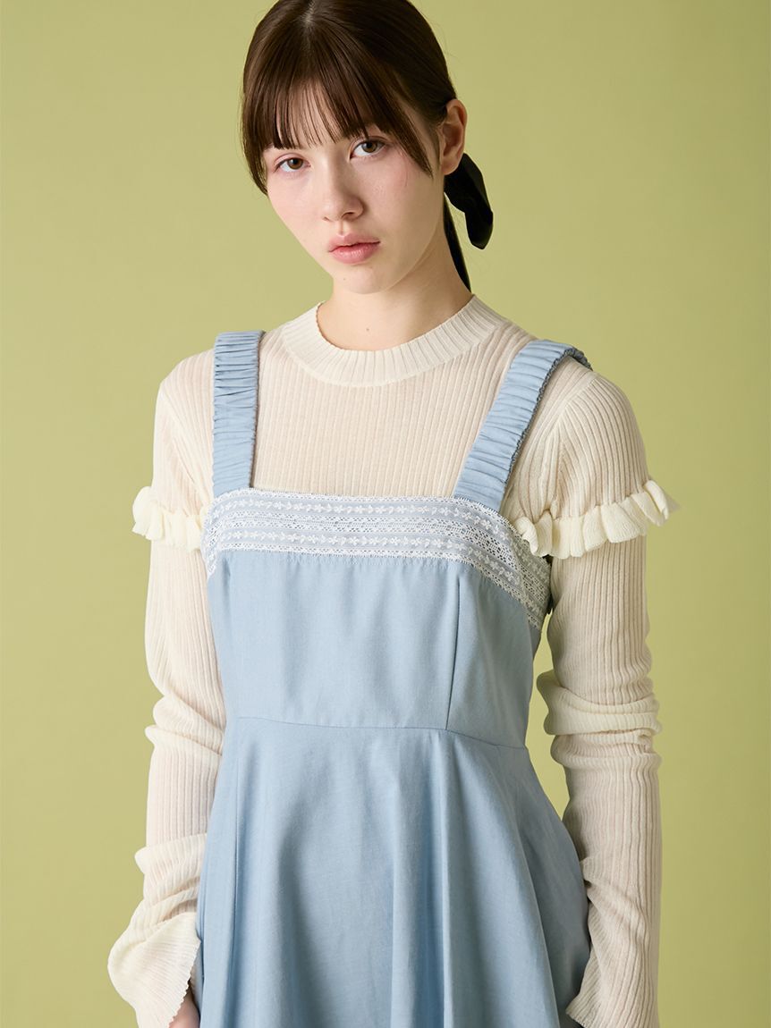 FURFUR「レースコンビジャンパースカート」|ワンピース|