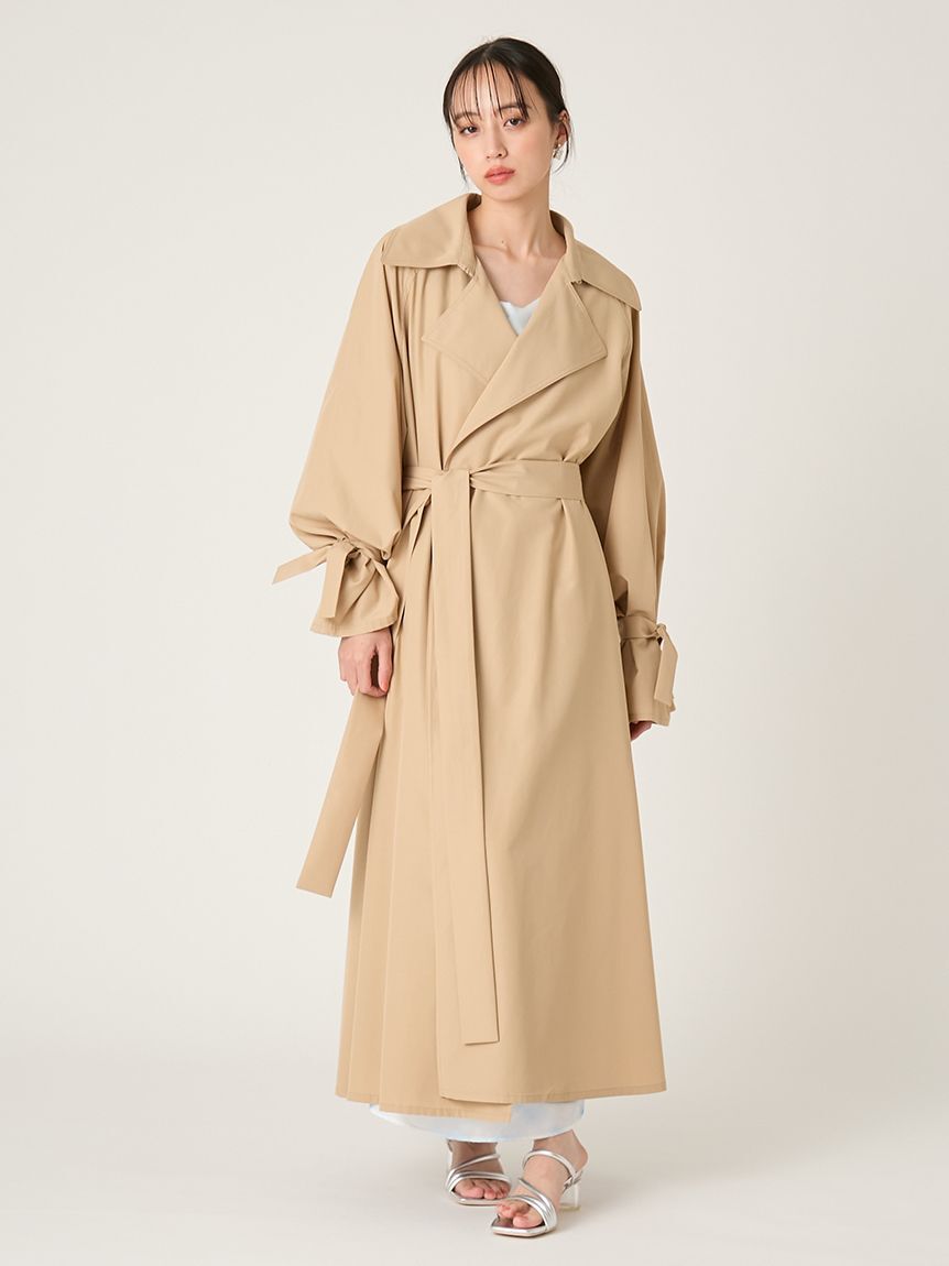 FRAY I.D「ライトフレアーロングトレンチコート／UVカット・接触冷感・撥水」|トレンチコート|