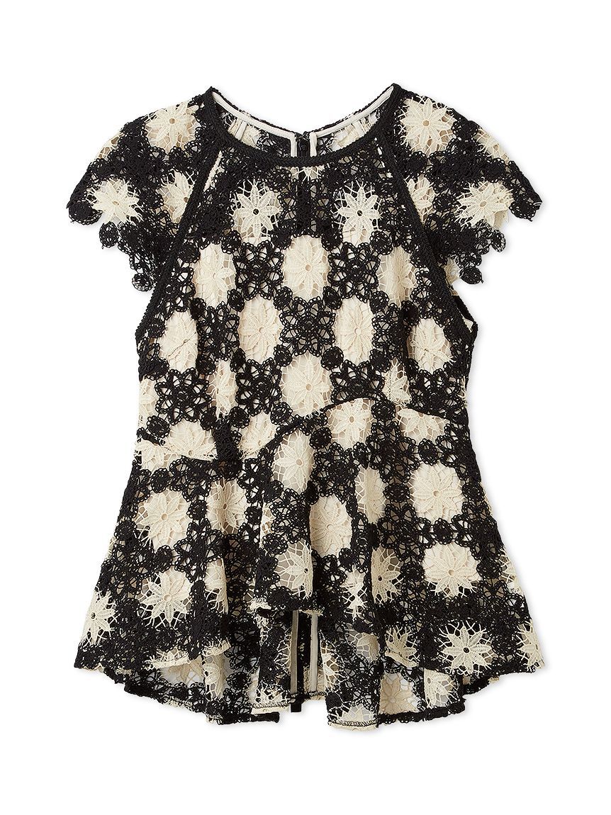 FRAY I.D「フラワータイルレースペプラムブラウス」|シャツ・ブラウス|