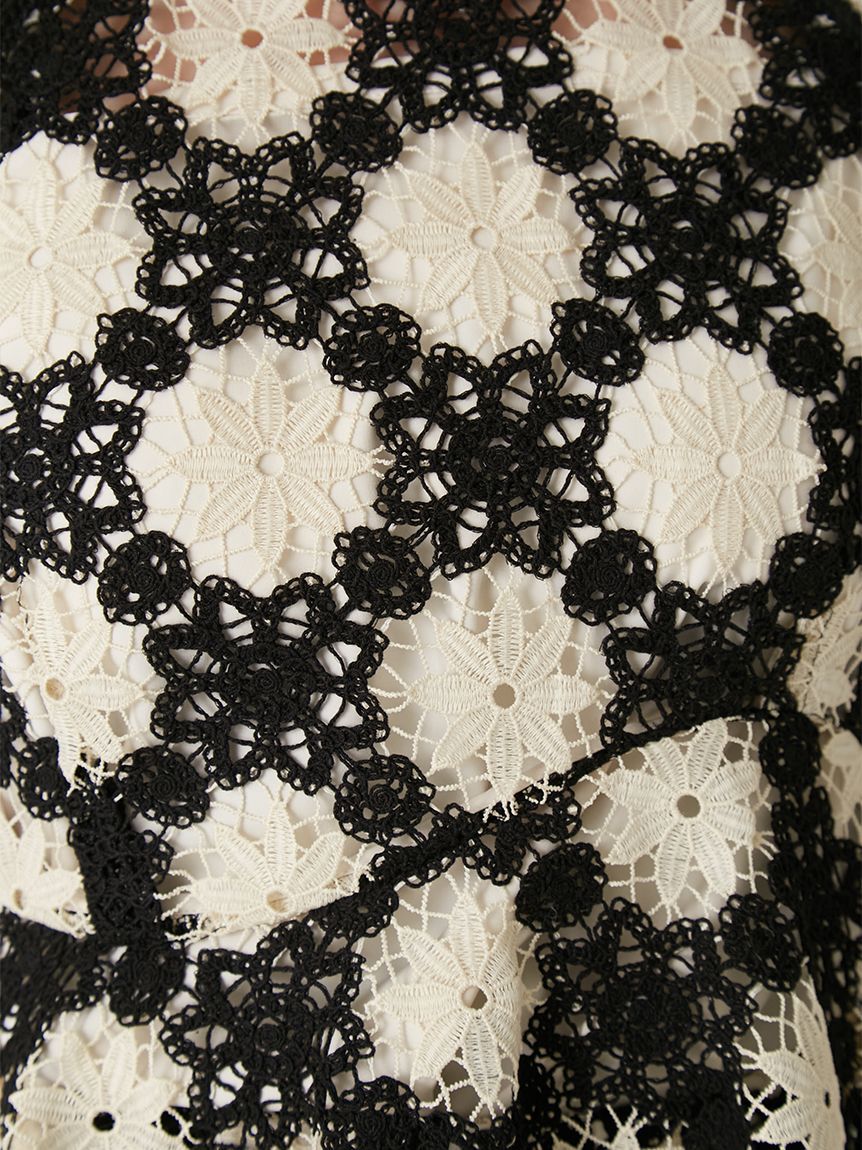 FRAY I.D「フラワータイルレースペプラムブラウス」|シャツ・ブラウス|