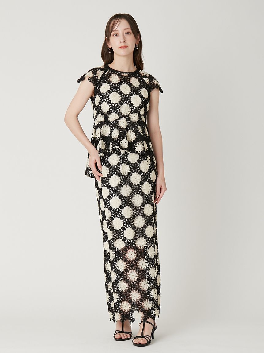 FRAY I.D「フラワータイルレースペプラムブラウス」|シャツ・ブラウス|