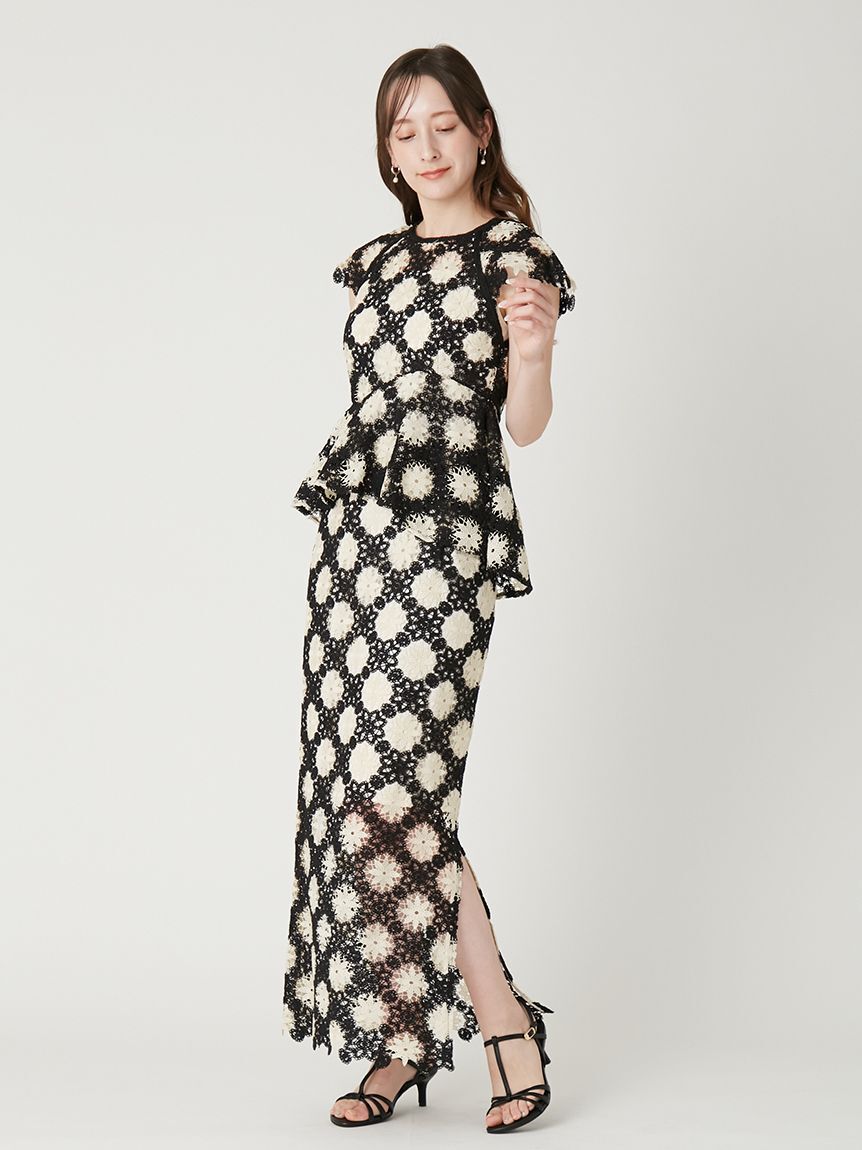 FRAY I.D「フラワータイルレースペプラムブラウス」|シャツ・ブラウス|