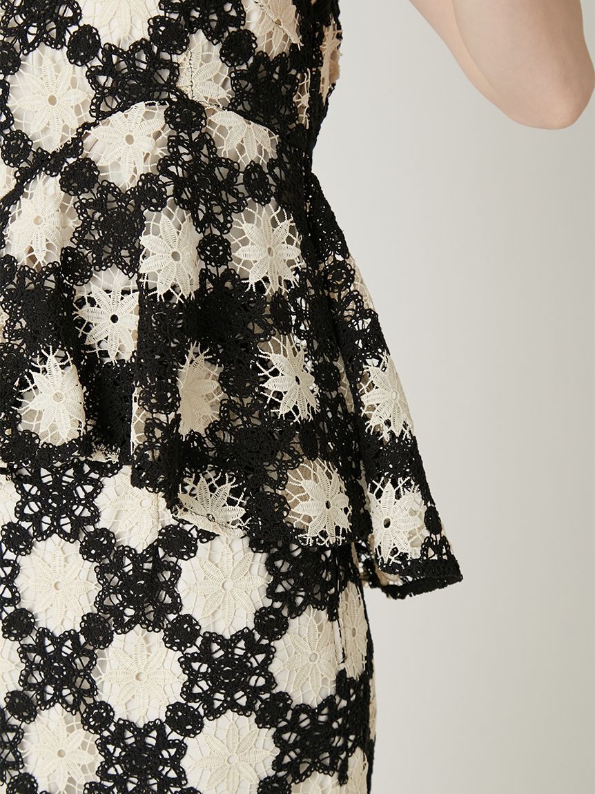 FRAY I.D「フラワータイルレースペプラムブラウス」|シャツ・ブラウス|