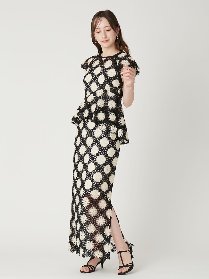 FRAY I.D「フラワータイルレースタイトスカート」|スカート|