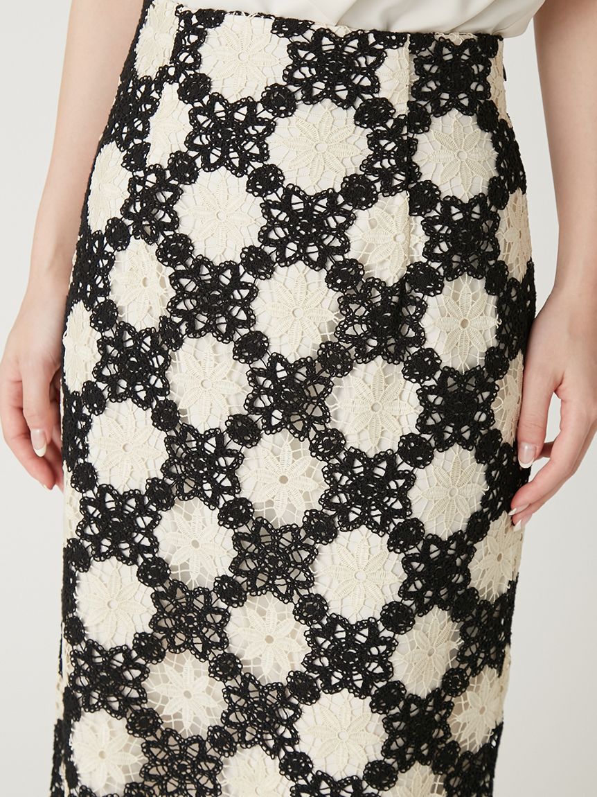 FRAY I.D「フラワータイルレースタイトスカート」|スカート|