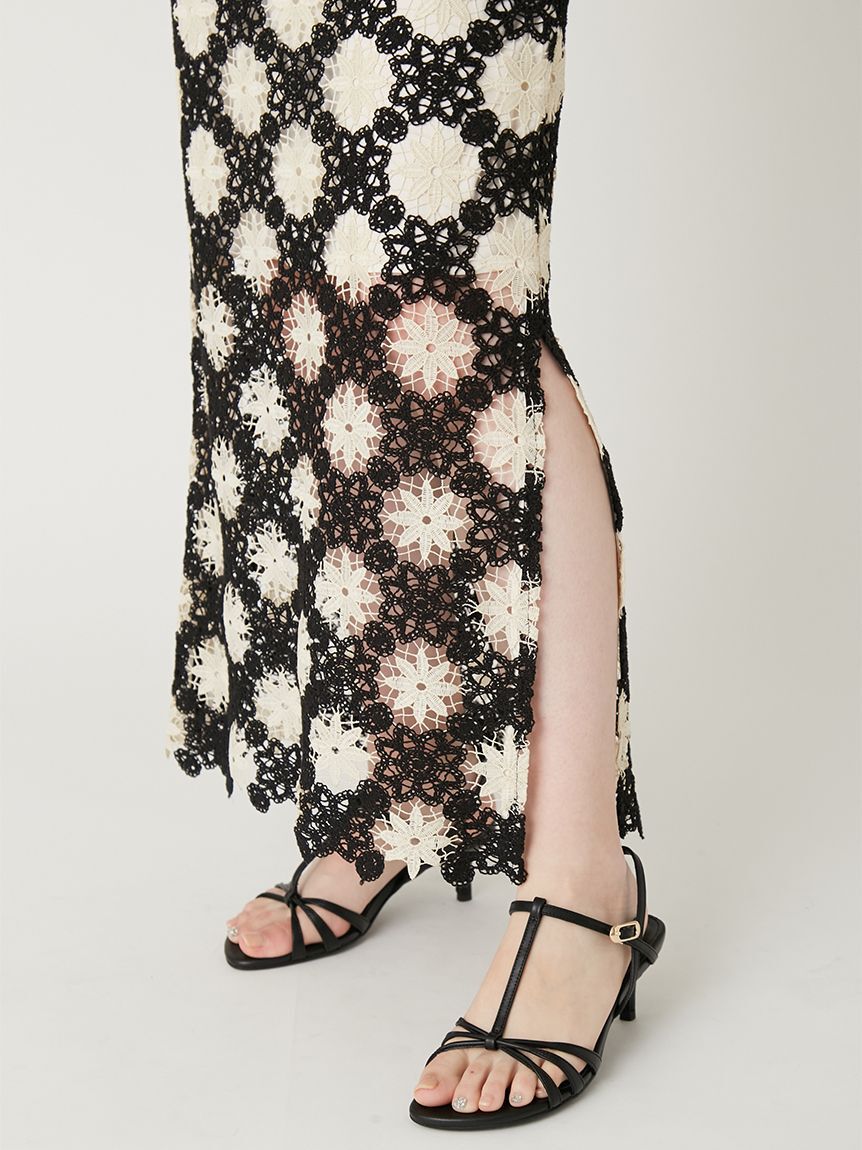 FRAY I.D「フラワータイルレースタイトスカート」|スカート|