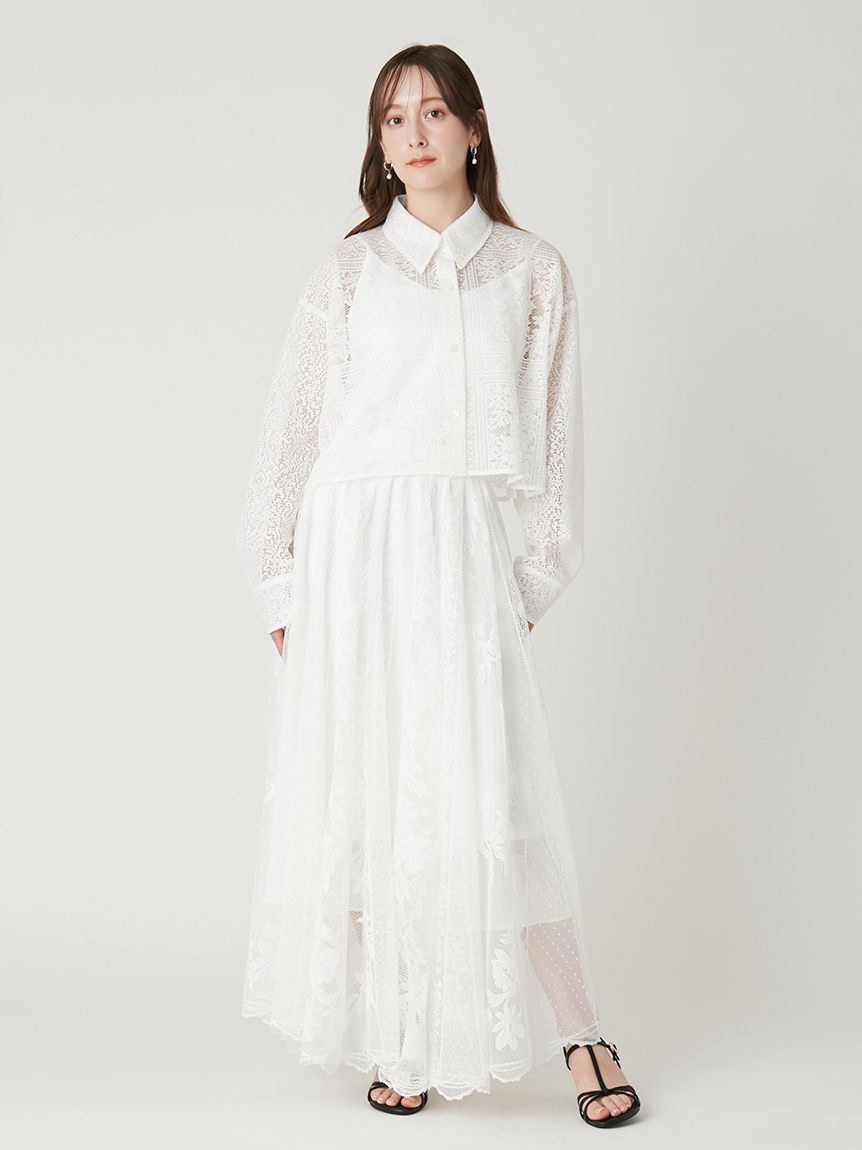 FRAY I.D「パネルレースマキシサーキュラースカート」|スカート|