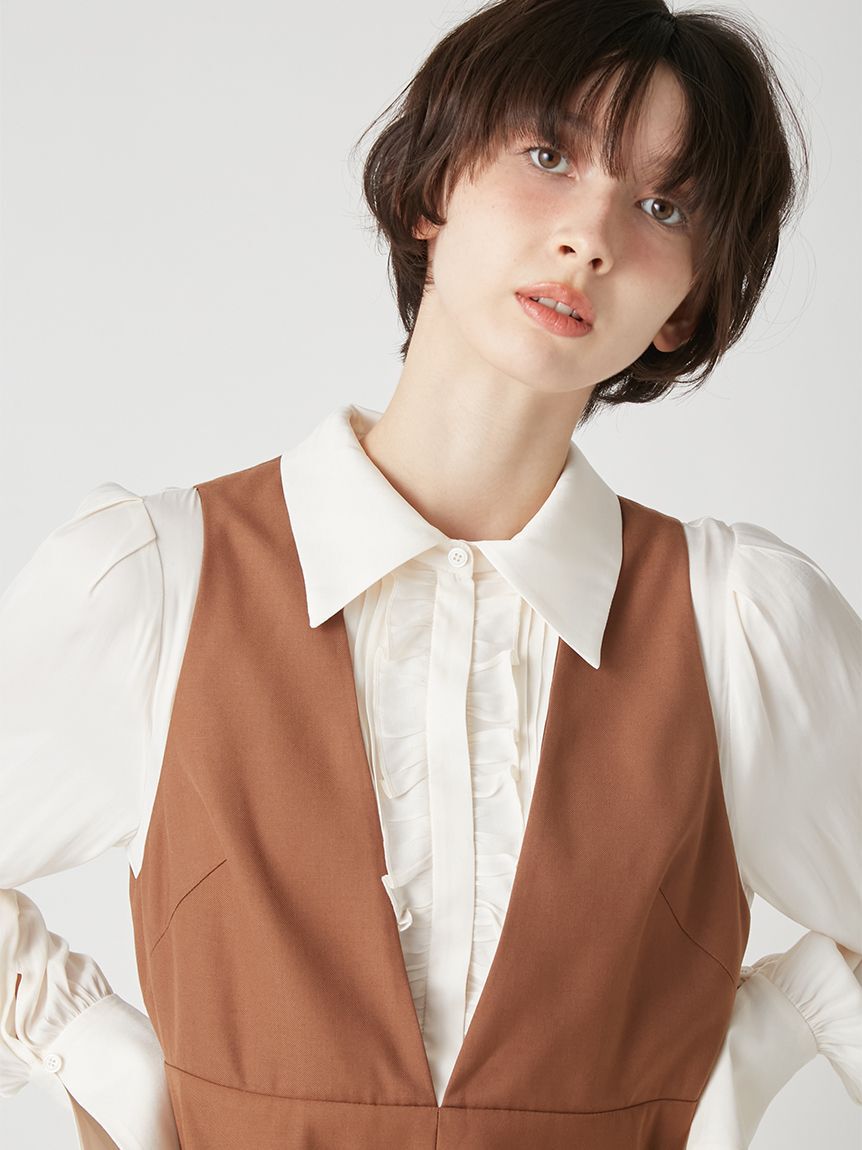 LILY BROWN「シャツドッキングミニワンピース」|ワンピース|