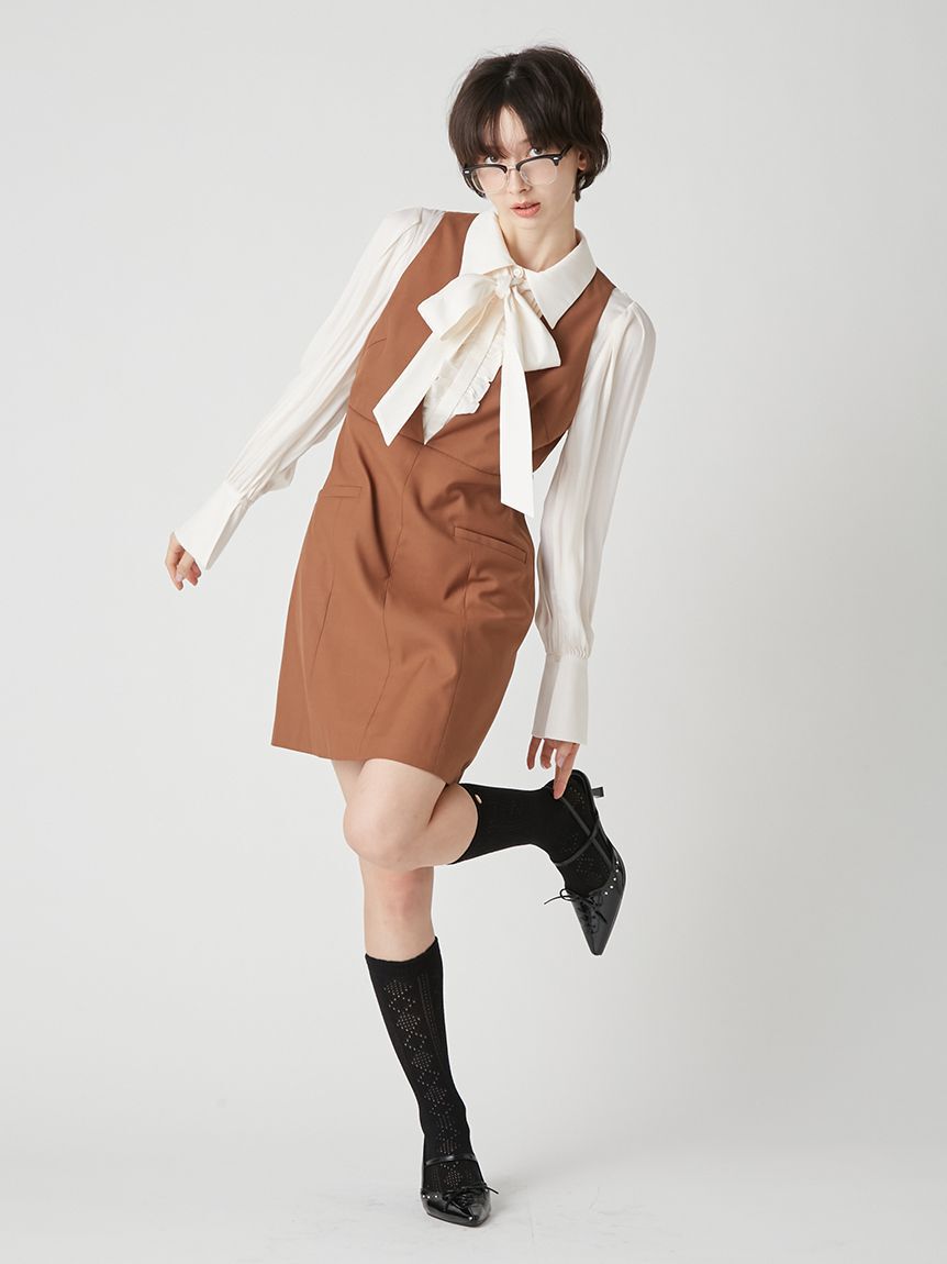 LILY BROWN「シャツドッキングミニワンピース」|ワンピース|