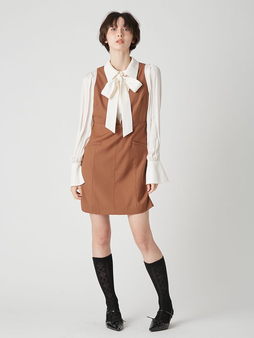 LILY BROWN「シャツドッキングミニワンピース」|ワンピース|