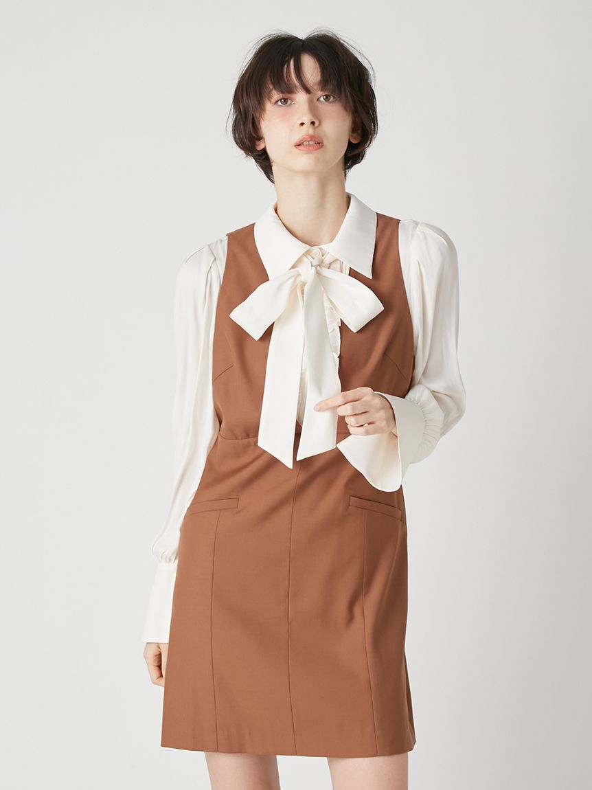 LILY BROWN「シャツドッキングミニワンピース」|ワンピース|