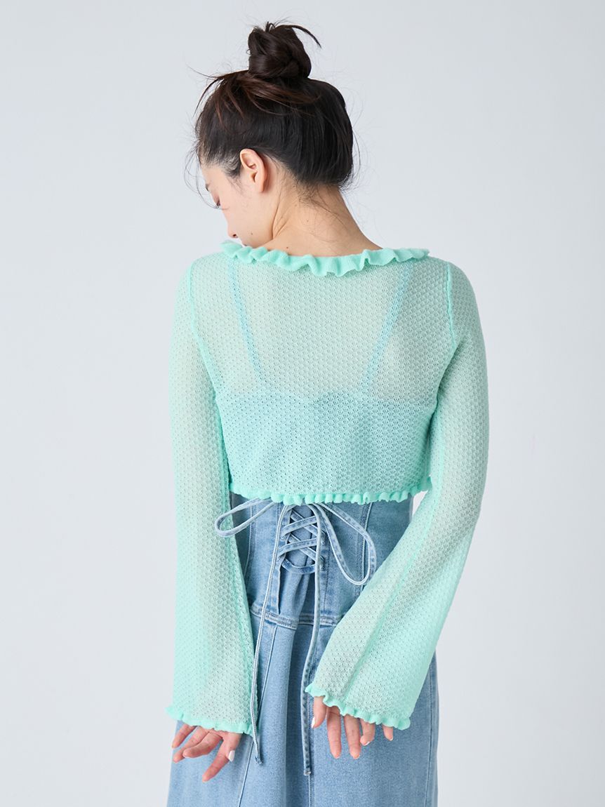 LILY BROWN「フリルニットカーディガン」|カーディガン|