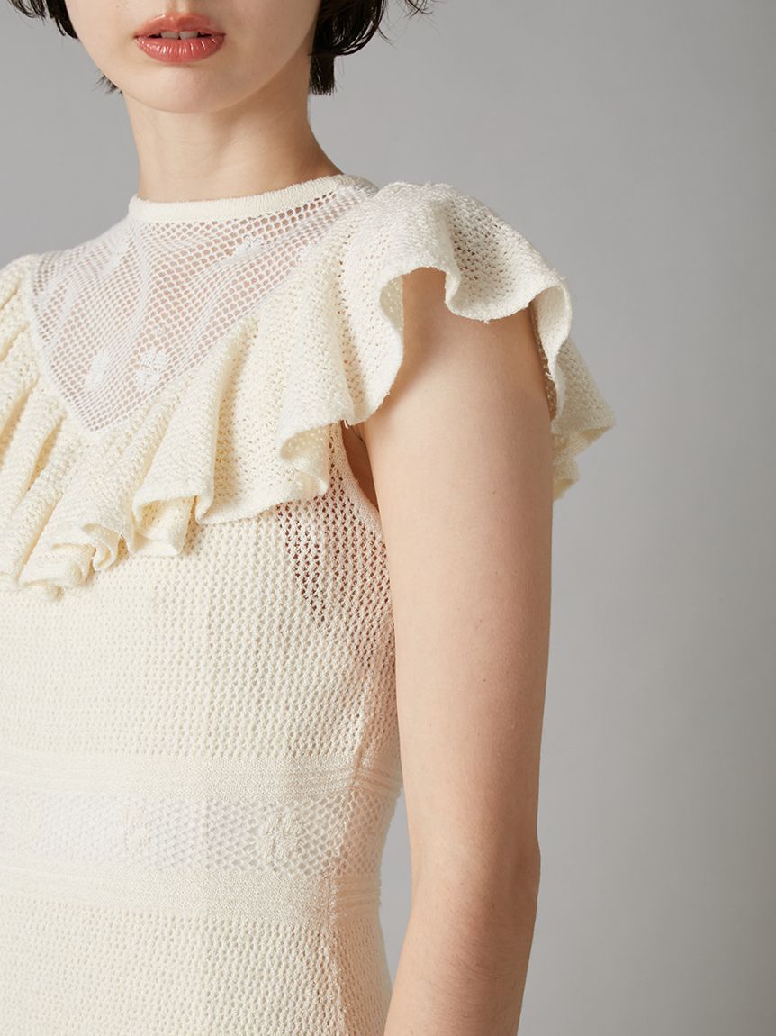 LILY BROWN「クロシェレーシーニットワンピース」|ワンピース|