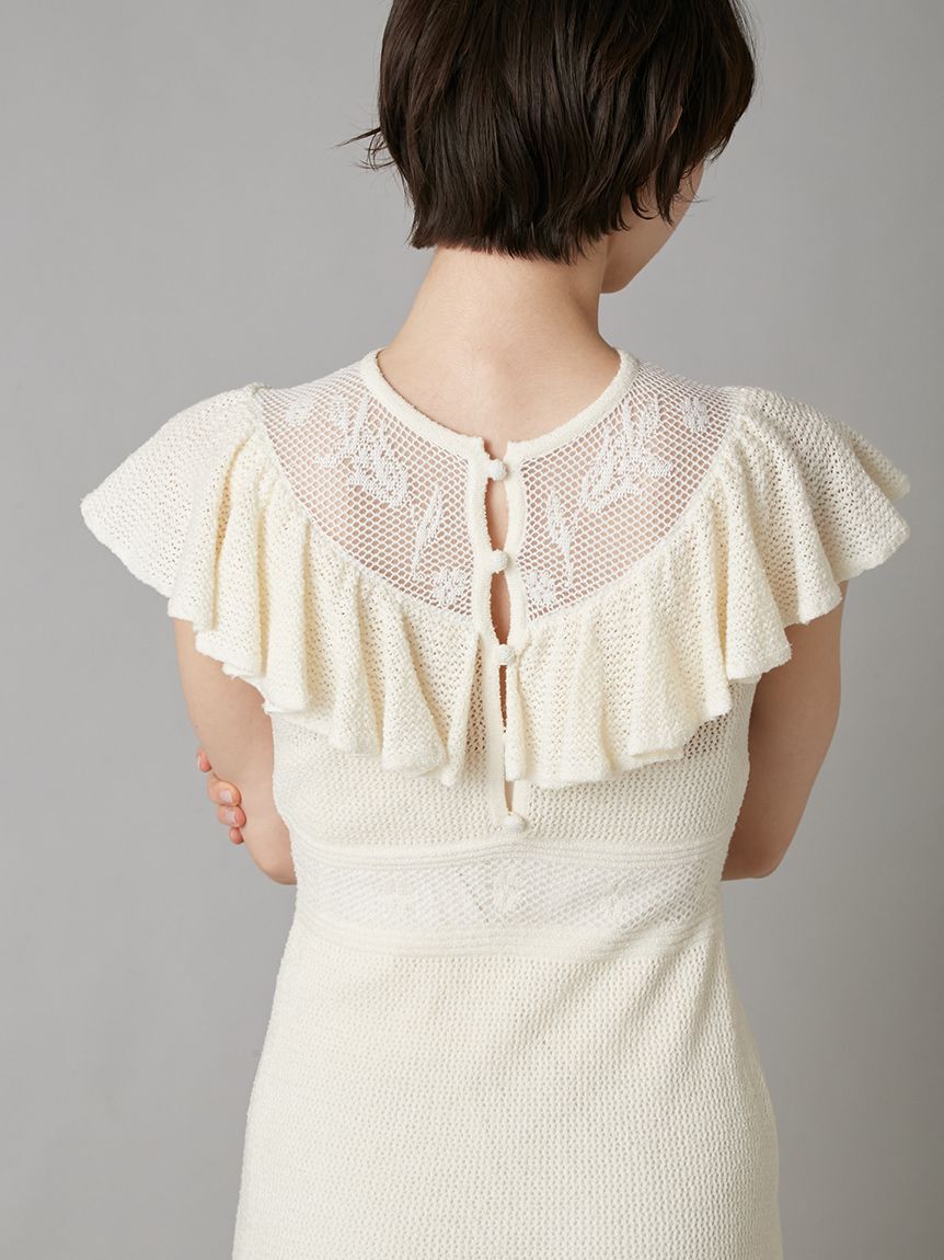 LILY BROWN「クロシェレーシーニットワンピース」|ワンピース|