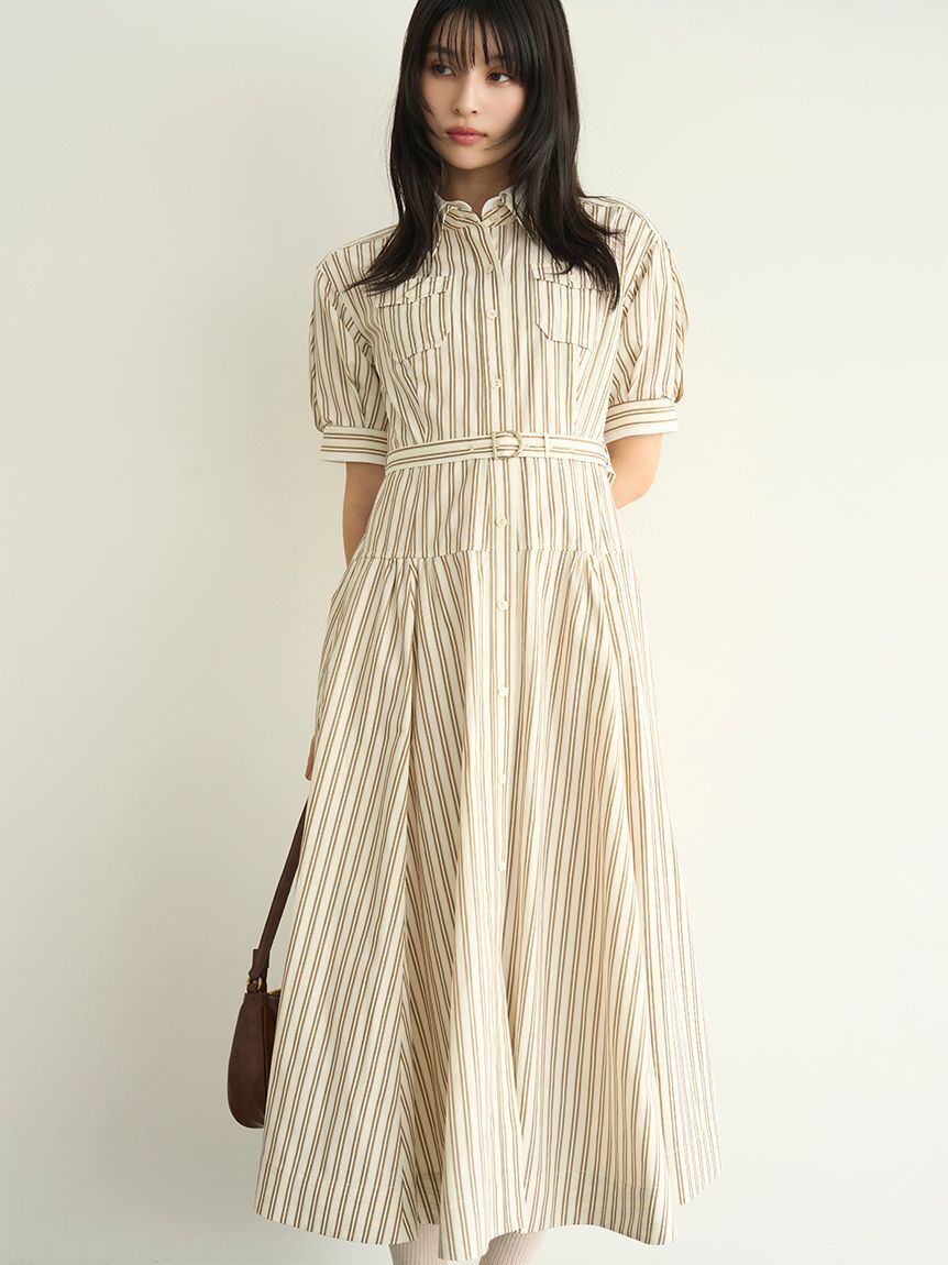 LILY BROWN「ポケットディティールシャツワンピ」|ワンピース|BEG