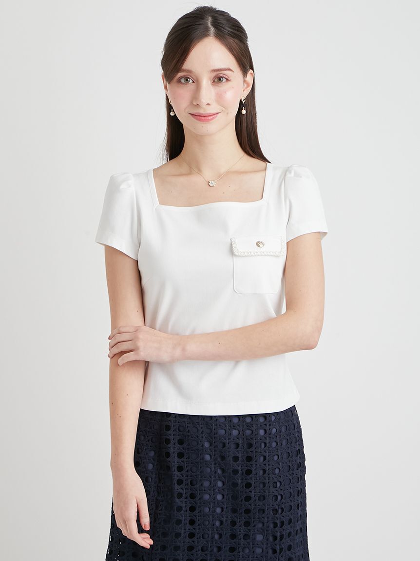 CELFORD「【洗える】トリムポケットTシャツ」|Tシャツ・カットソー|WHT